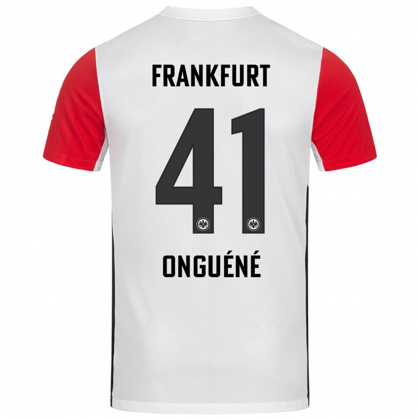 Women Football Jérôme Onguéné #41 White Red Home Jersey 2024/25 T-Shirt Nz