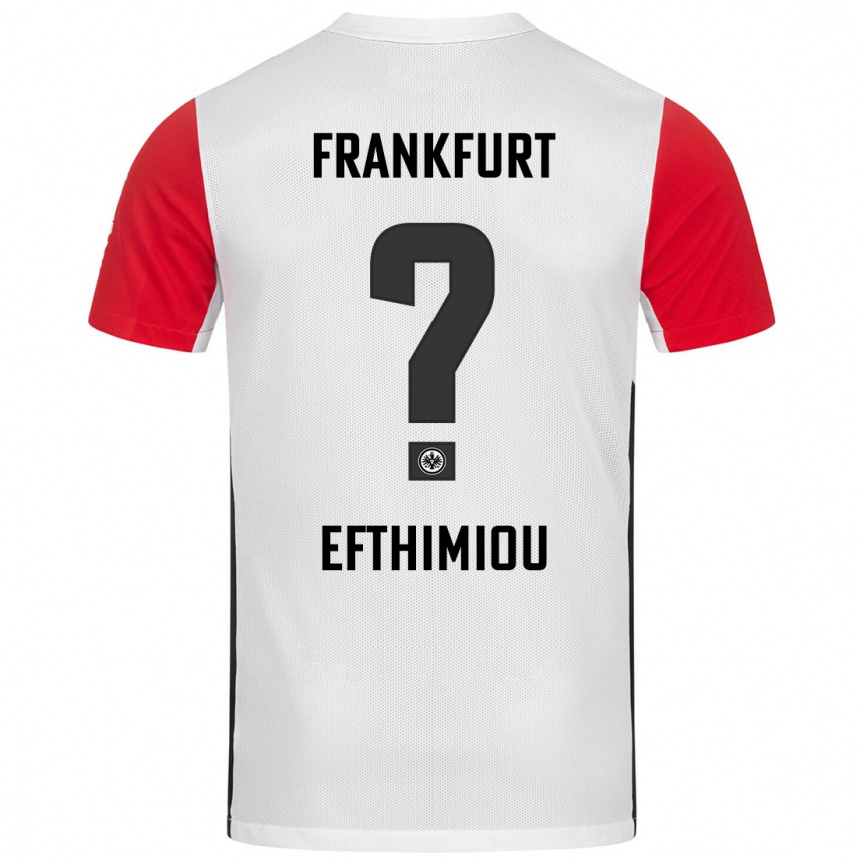 Women Football Sissis Efthimiou #0 White Red Home Jersey 2024/25 T-Shirt Nz