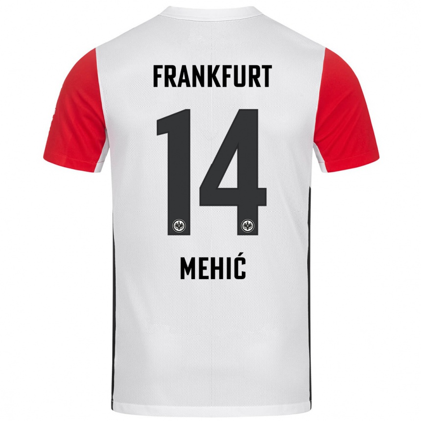 Women Football Liam Mehić #14 White Red Home Jersey 2024/25 T-Shirt Nz