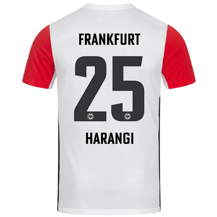 Women Football Aiden Harangi #25 White Red Home Jersey 2024/25 T-Shirt Nz