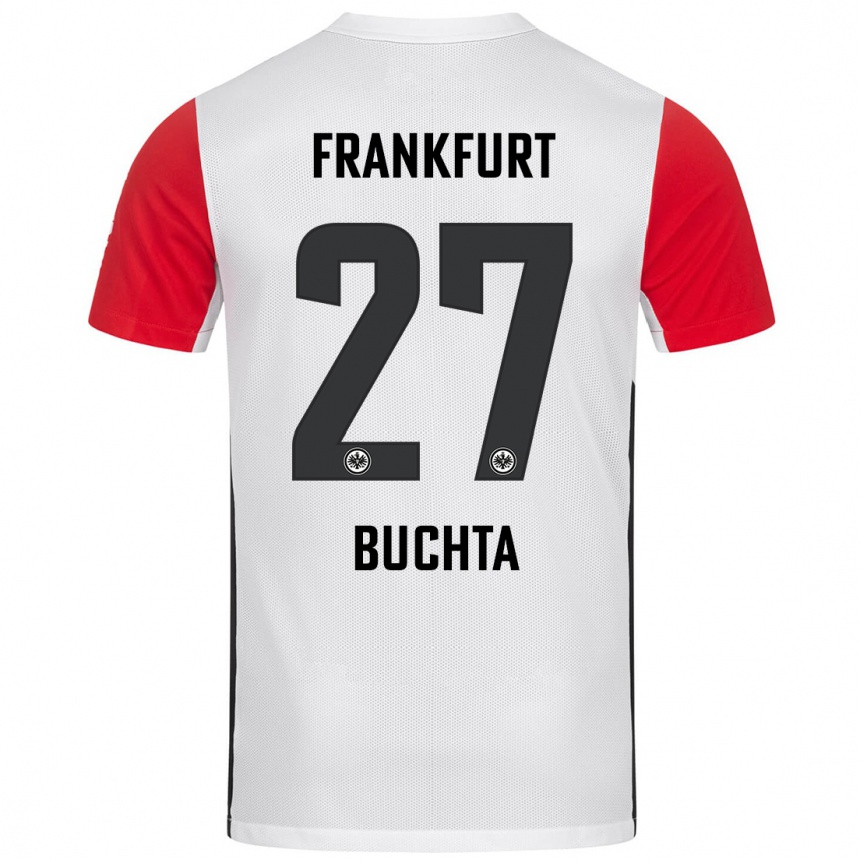 Women Football Philip Buchta #27 White Red Home Jersey 2024/25 T-Shirt Nz