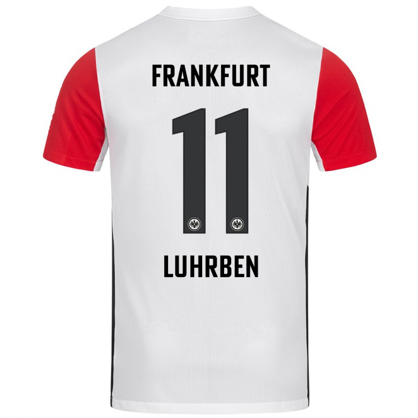 Women Football Nina Lührßen #11 White Red Home Jersey 2024/25 T-Shirt Nz