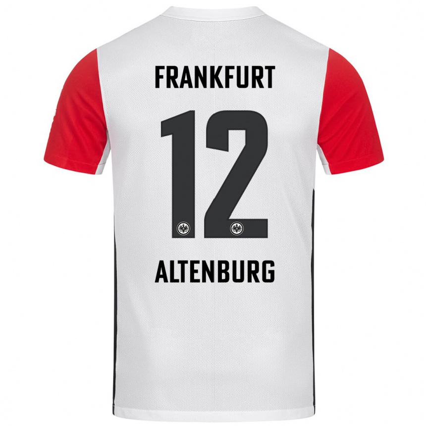 Women Football Lina Altenburg #12 White Red Home Jersey 2024/25 T-Shirt Nz