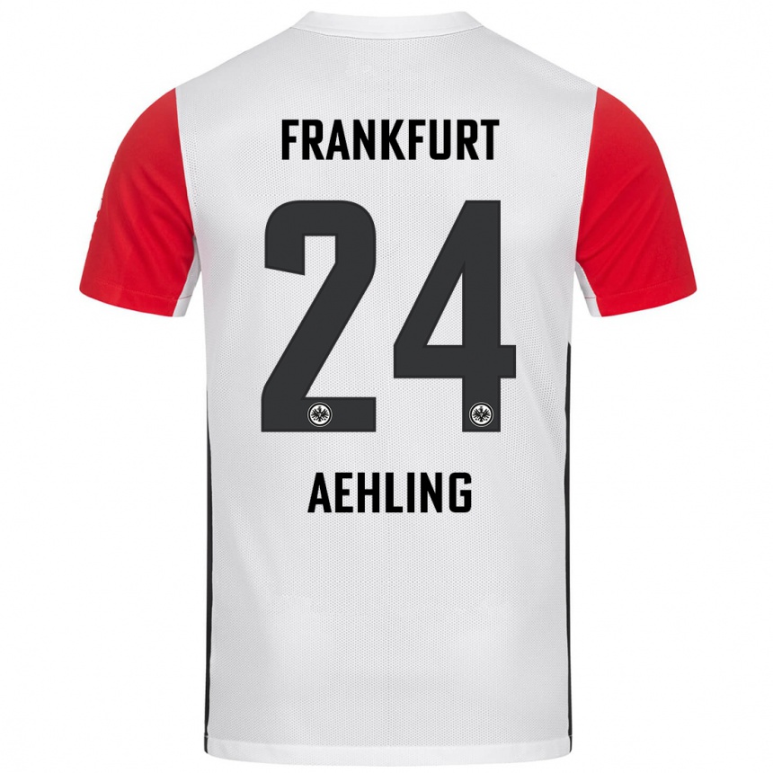 Women Football Anna Aehling #24 White Red Home Jersey 2024/25 T-Shirt Nz