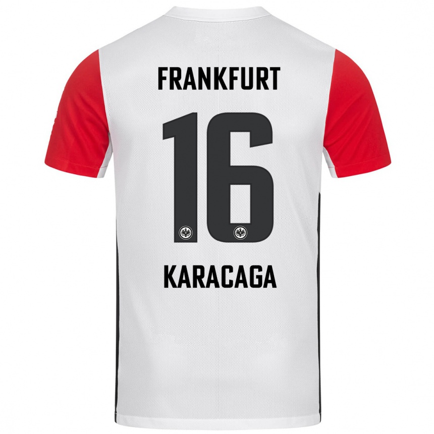 Women Football Tom Karacaga #16 White Red Home Jersey 2024/25 T-Shirt Nz