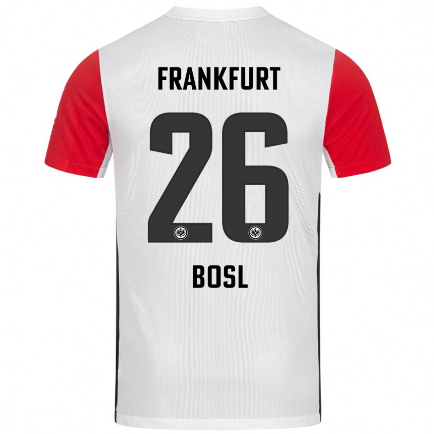 Women Football Cara Bosl #26 White Red Home Jersey 2024/25 T-Shirt Nz