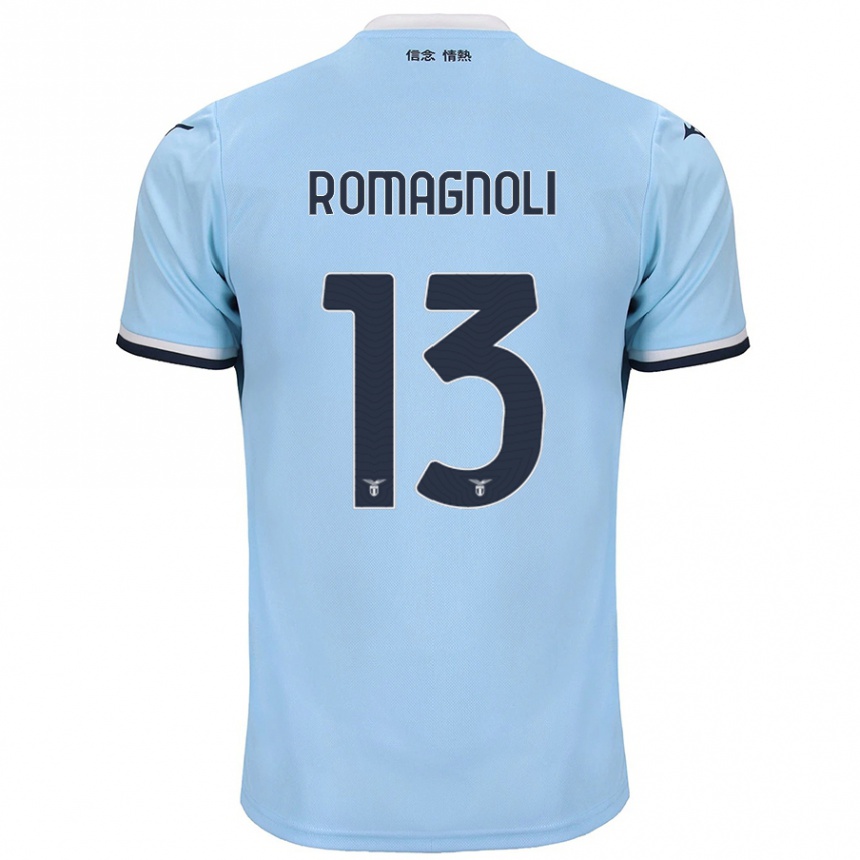 Women Football Alessio Romagnoli #13 Blue Home Jersey 2024/25 T-Shirt Nz