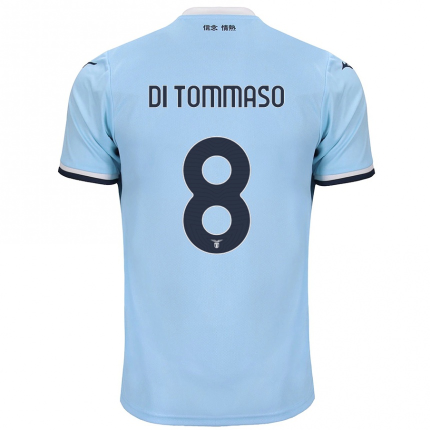 Women Football Leonardo Di Tommaso #8 Blue Home Jersey 2024/25 T-Shirt Nz