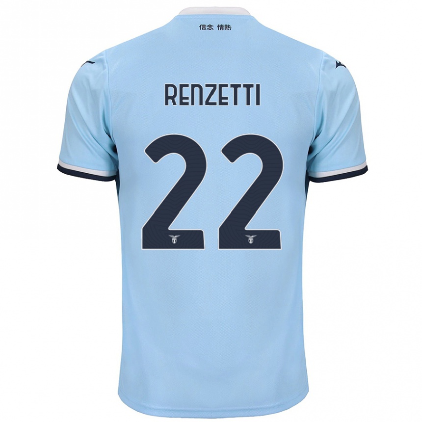 Women Football Davide Renzetti #22 Blue Home Jersey 2024/25 T-Shirt Nz