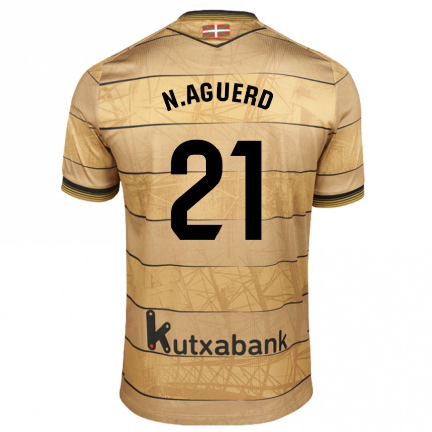 Women Football Nayef Aguerd #21 Black White Away Jersey 2024/25 T-Shirt Nz