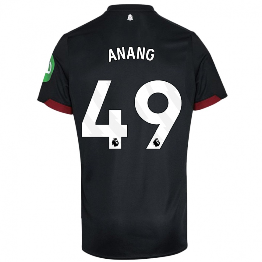 Women Football Joseph Anang #49 Black White Away Jersey 2024/25 T-Shirt Nz