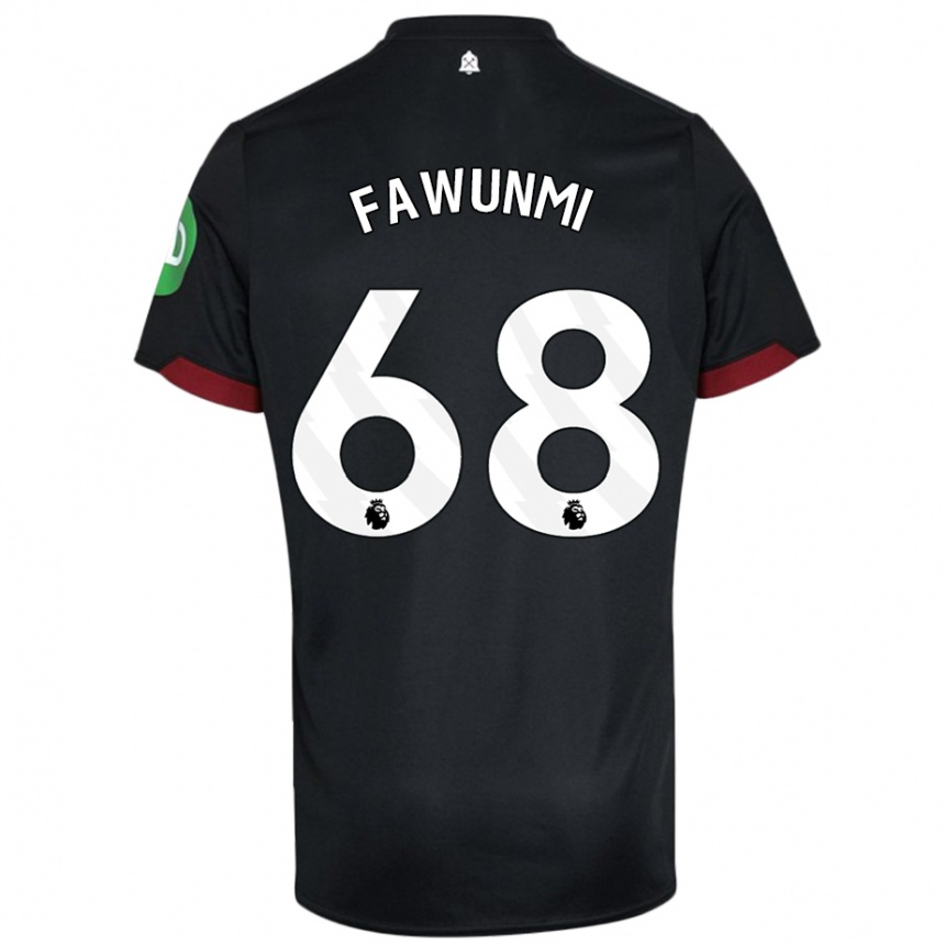 Women Football Favour Fawunmi #68 Black White Away Jersey 2024/25 T-Shirt Nz