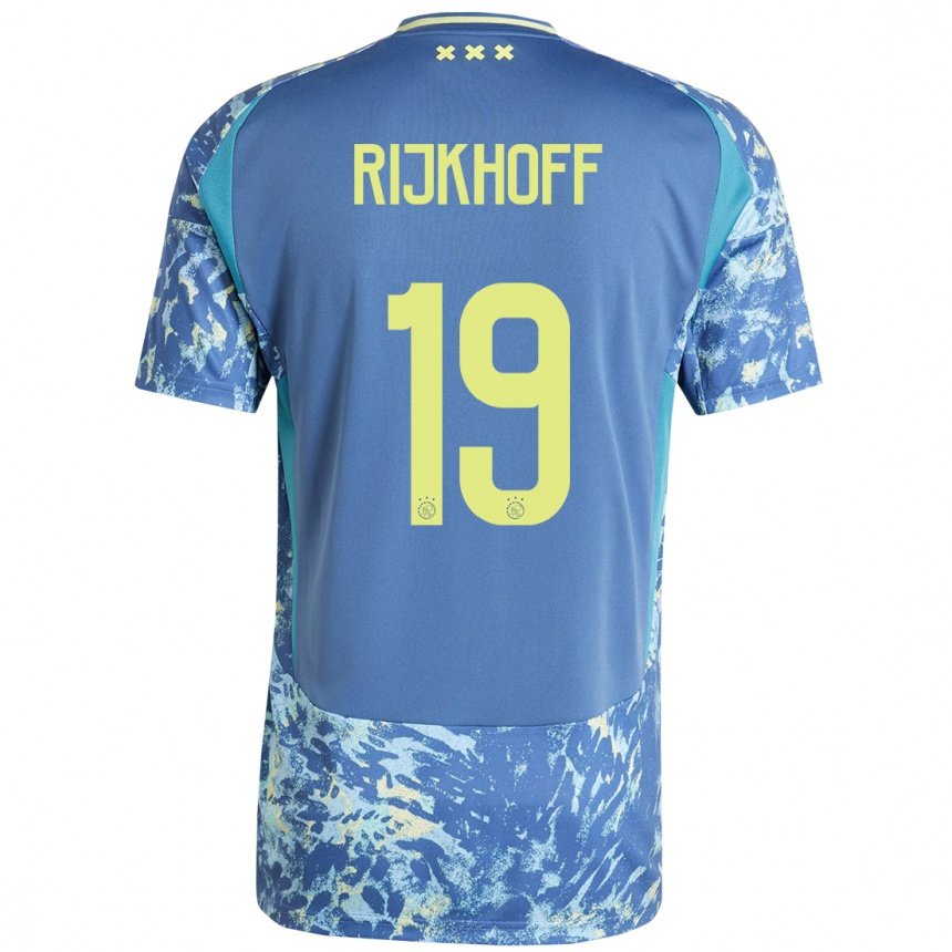 Women Football Julian Rijkhoff #19 Grey Blue Yellow Away Jersey 2024/25 T-Shirt Nz