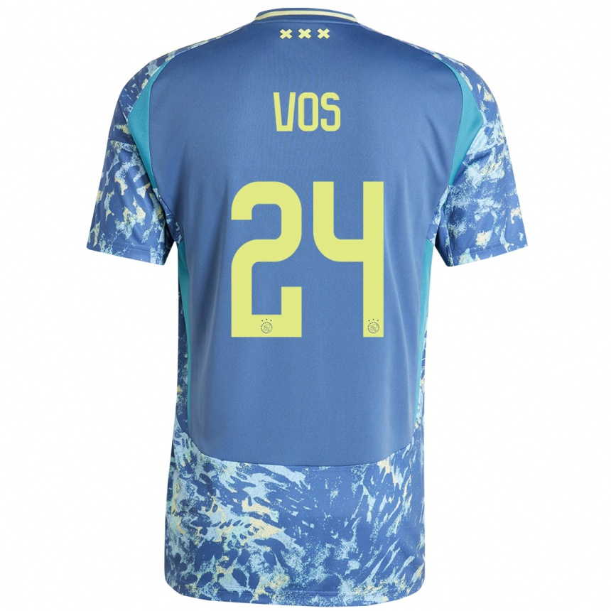 Women Football Silvano Vos #24 Grey Blue Yellow Away Jersey 2024/25 T-Shirt Nz