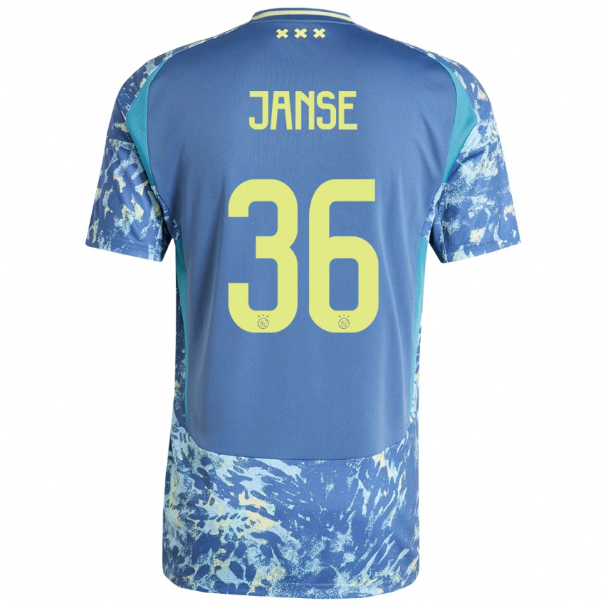 Women Football Dies Janse #36 Grey Blue Yellow Away Jersey 2024/25 T-Shirt Nz