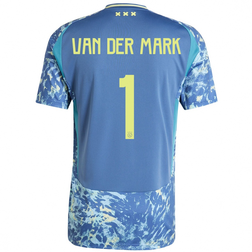 Women Football Jesper Van Der Mark #1 Grey Blue Yellow Away Jersey 2024/25 T-Shirt Nz