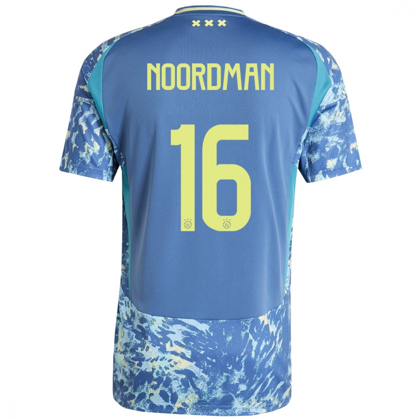 Women Football Danique Noordman #16 Grey Blue Yellow Away Jersey 2024/25 T-Shirt Nz