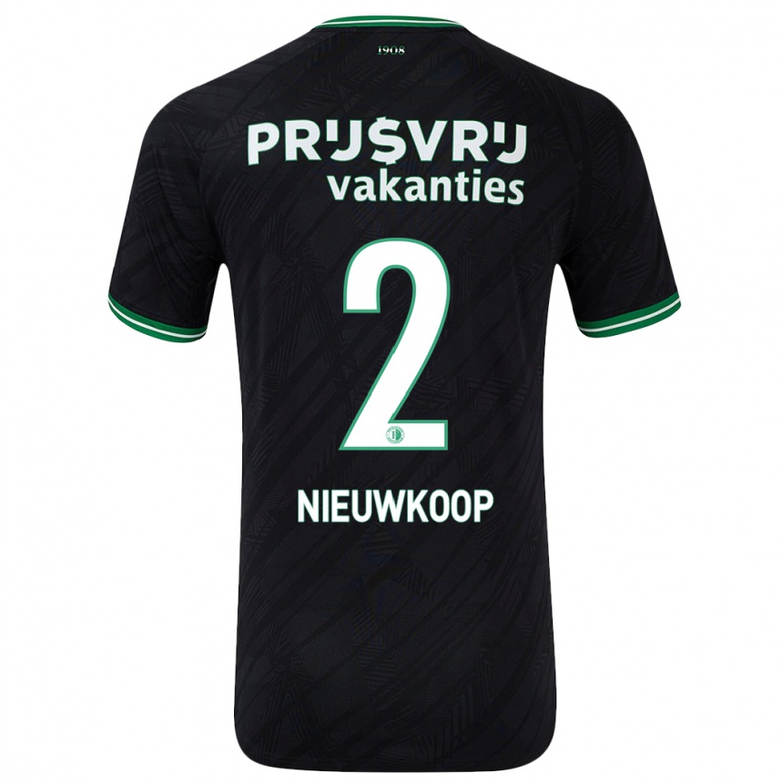 Women Football Bart Nieuwkoop #2 Black Green Away Jersey 2024/25 T-Shirt Nz