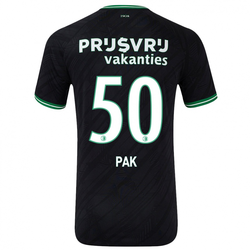 Women Football Sam Pak #50 Black Green Away Jersey 2024/25 T-Shirt Nz