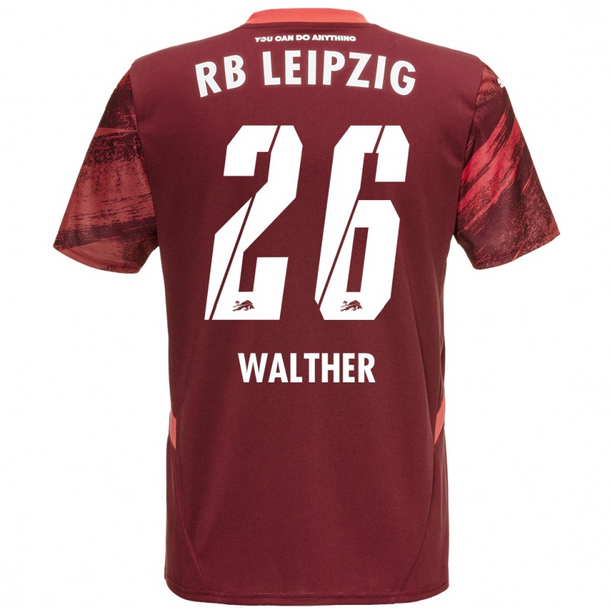 Women Football Mika Walther #26 Burgundy Away Jersey 2024/25 T-Shirt Nz