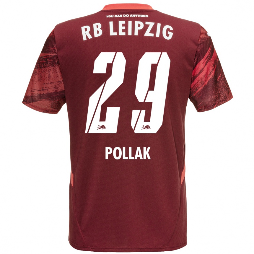 Women Football Julia Pollak #29 Burgundy Away Jersey 2024/25 T-Shirt Nz