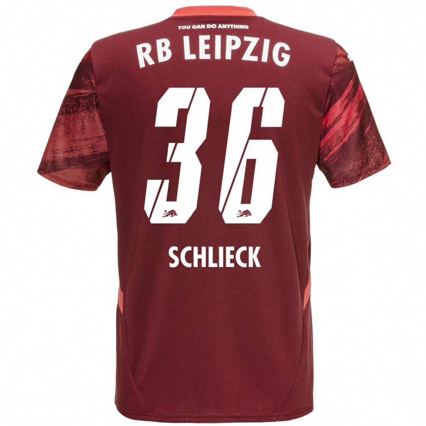 Women Football Timo Schlieck #36 Burgundy Away Jersey 2024/25 T-Shirt Nz