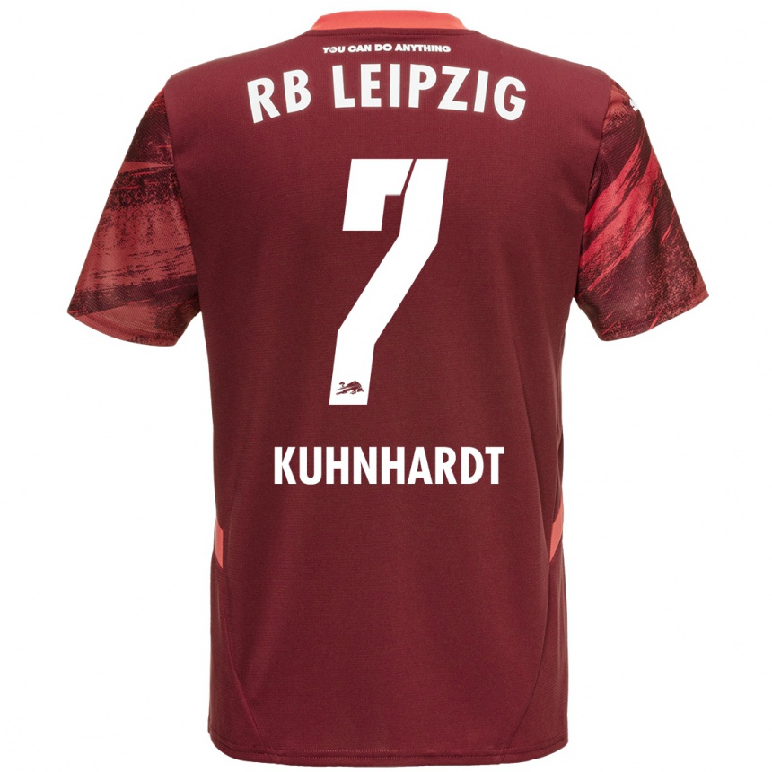 Women Football Paul Kühnhardt #7 Burgundy Away Jersey 2024/25 T-Shirt Nz