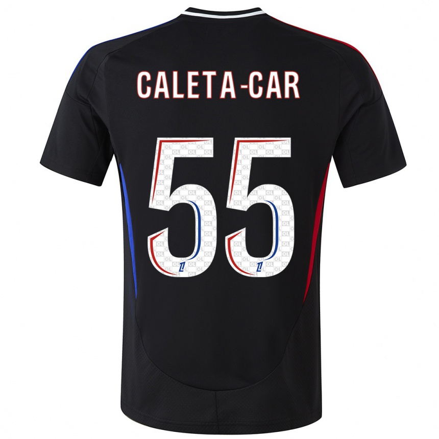 Women Football Duje Caleta-Car #55 Black Away Jersey 2024/25 T-Shirt Nz