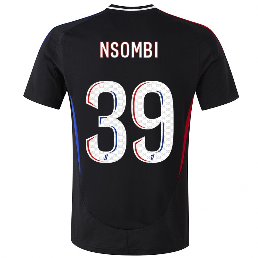 Women Football Gael Nsombi #39 Black Away Jersey 2024/25 T-Shirt Nz