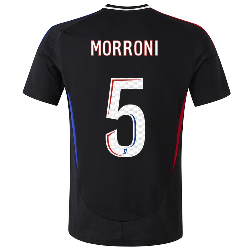 Women Football Perle Morroni #5 Black Away Jersey 2024/25 T-Shirt Nz