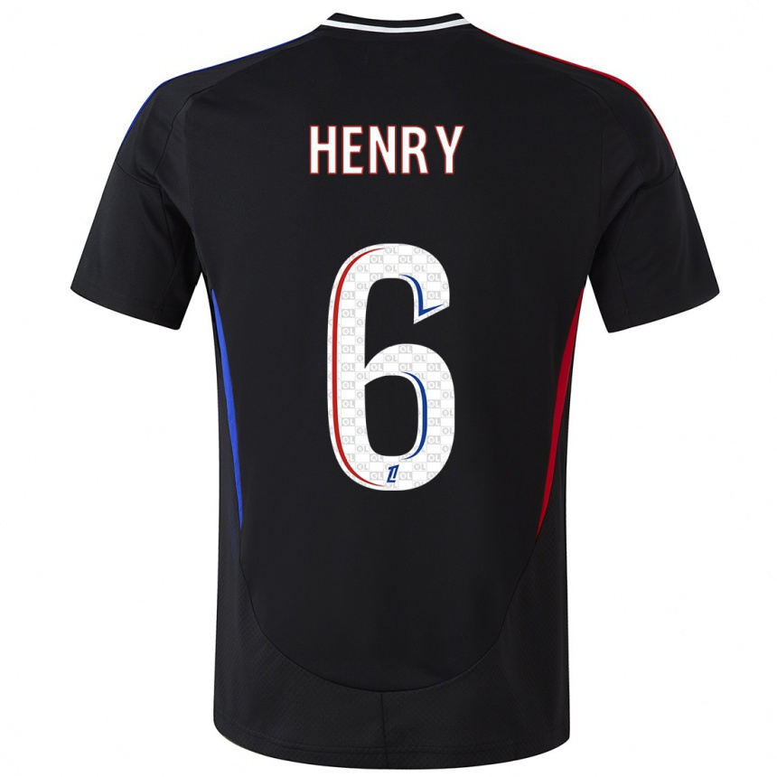 Women Football Amandine Henry #6 Black Away Jersey 2024/25 T-Shirt Nz