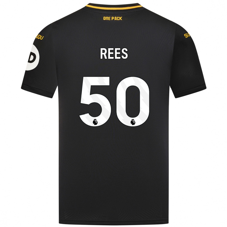 Women Football Mason Rees #50 Black Away Jersey 2024/25 T-Shirt Nz