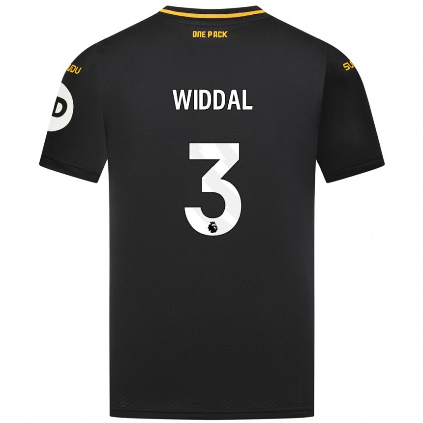 Women Football Natalie Widdal #3 Black Away Jersey 2024/25 T-Shirt Nz