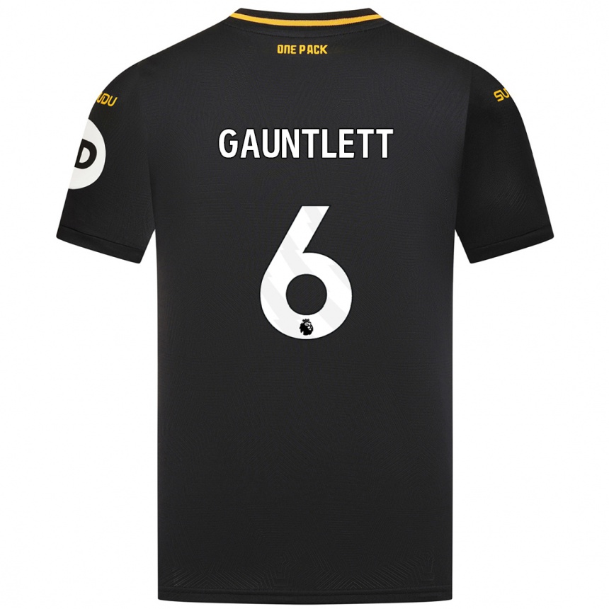 Women Football Maz Gauntlett #6 Black Away Jersey 2024/25 T-Shirt Nz