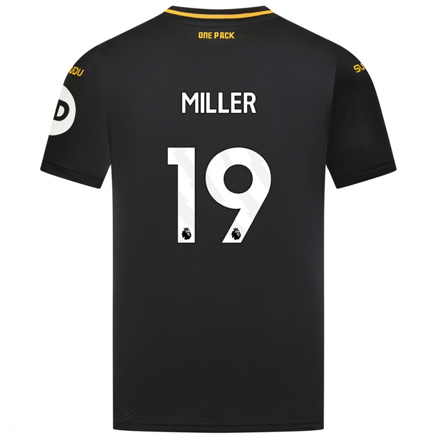 Women Football Ali Miller #19 Black Away Jersey 2024/25 T-Shirt Nz