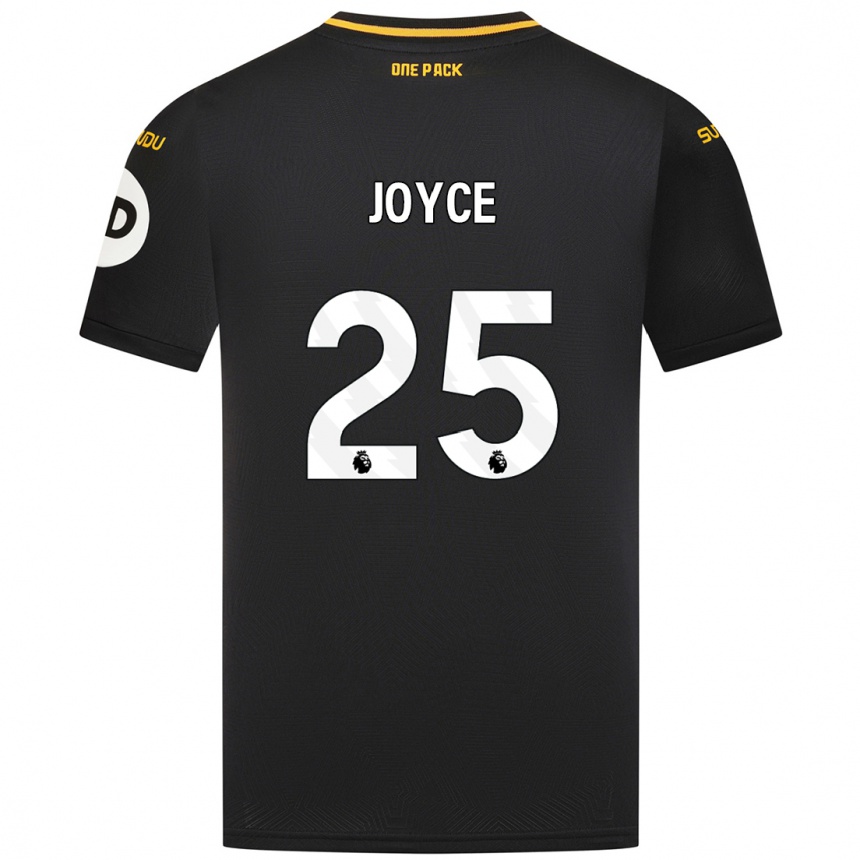 Women Football Leonie Joyce #25 Black Away Jersey 2024/25 T-Shirt Nz