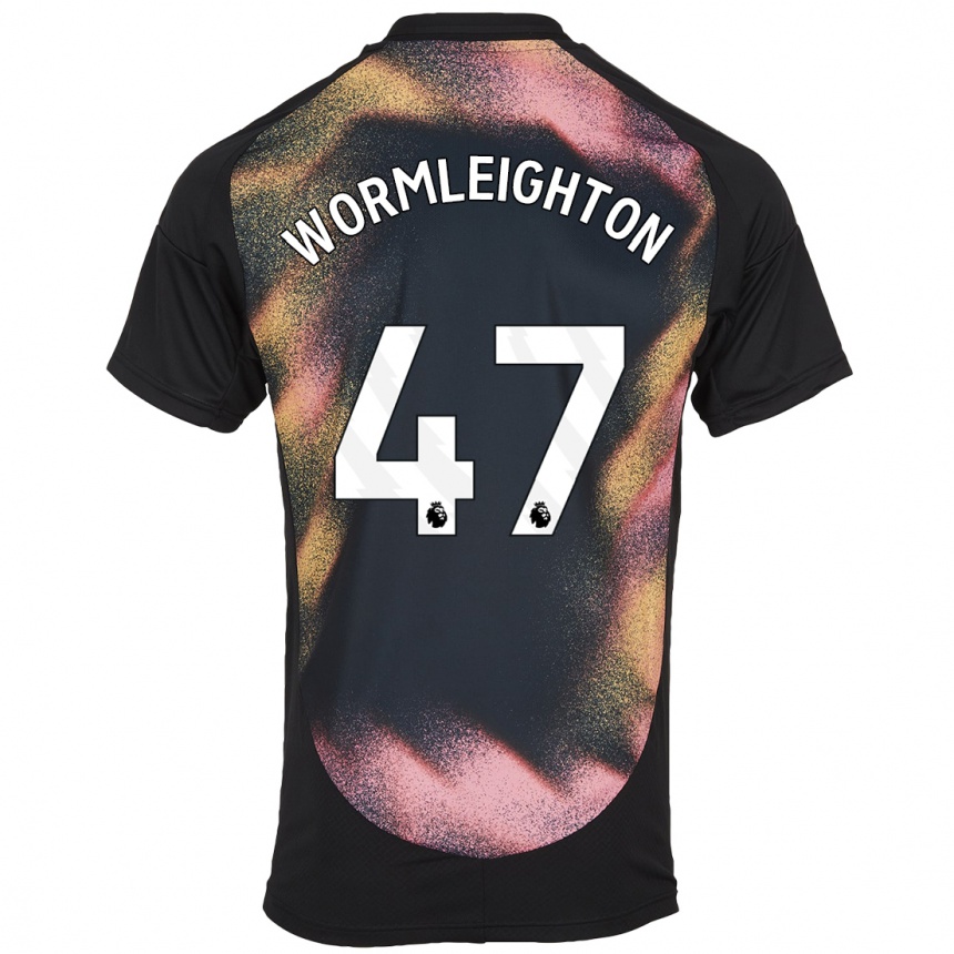 Women Football Joe Wormleighton #47 Black White Away Jersey 2024/25 T-Shirt Nz