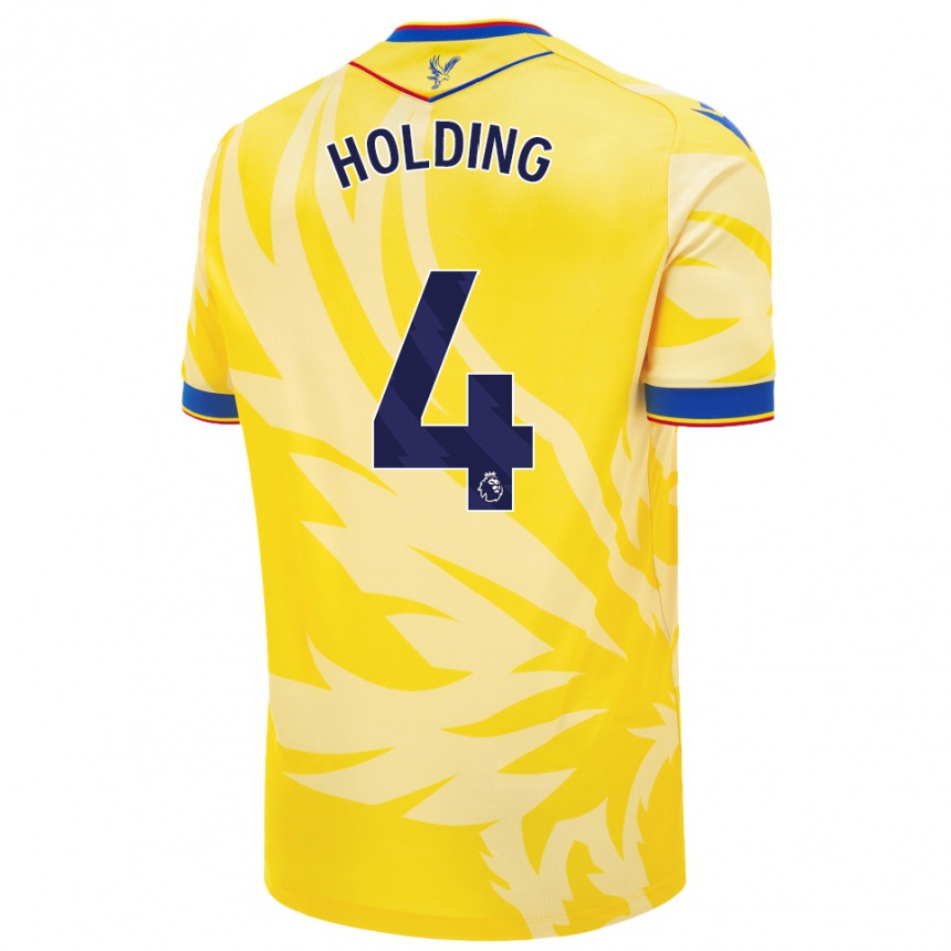 Women Football Rob Holding #4 Yellow Away Jersey 2024/25 T-Shirt Nz