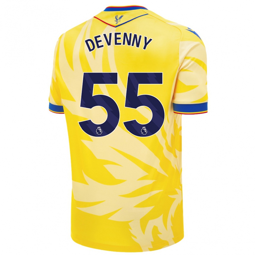 Women Football Justin Devenny #55 Yellow Away Jersey 2024/25 T-Shirt Nz