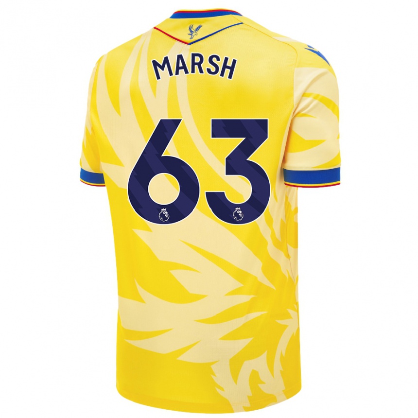 Women Football Zach Marsh #63 Yellow Away Jersey 2024/25 T-Shirt Nz