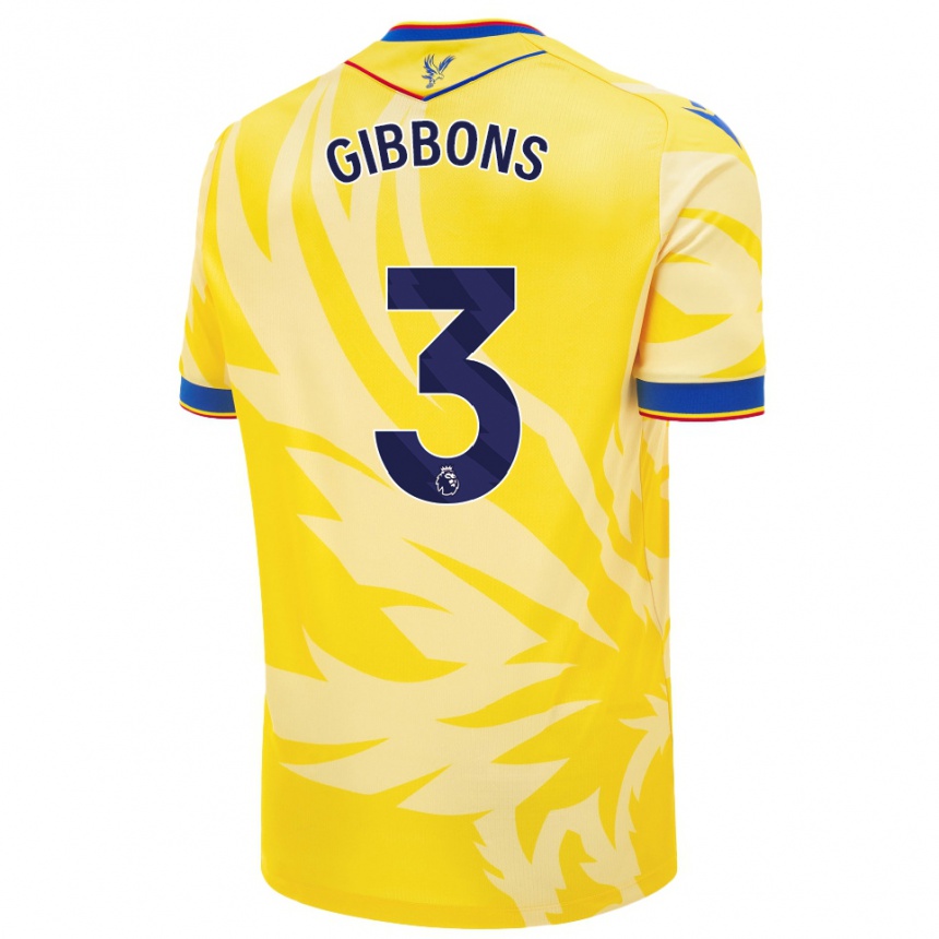 Women Football Felicity Gibbons #3 Yellow Away Jersey 2024/25 T-Shirt Nz