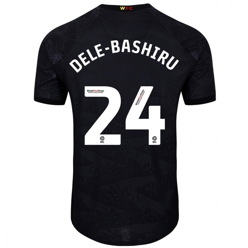 Women Football Tom Dele-Bashiru #24 Black White Away Jersey 2024/25 T-Shirt Nz