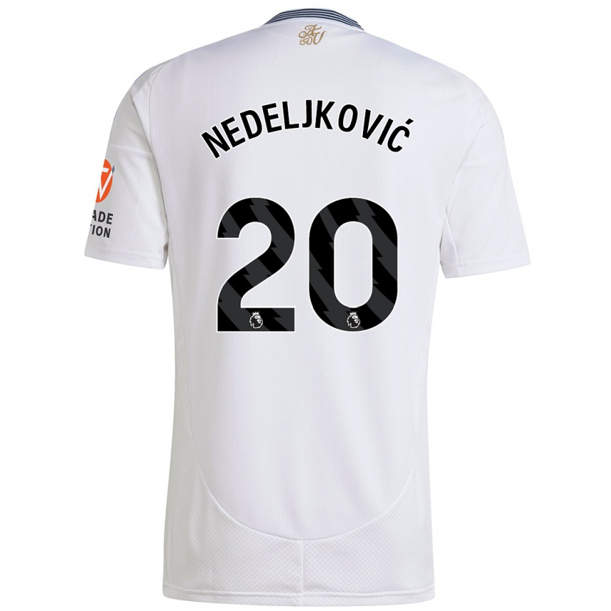 Women Football Kosta Nedeljkovic #20 White Away Jersey 2024/25 T-Shirt Nz