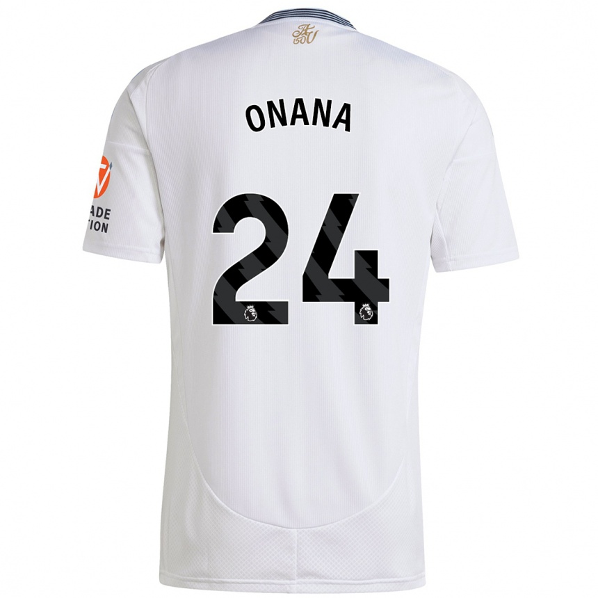 Women Football Amadou Onana #24 White Away Jersey 2024/25 T-Shirt Nz