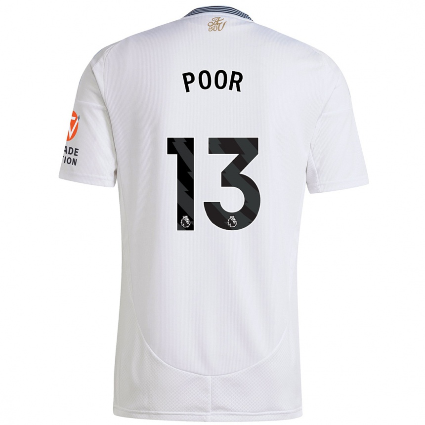 Women Football Sophia Poor #13 White Away Jersey 2024/25 T-Shirt Nz