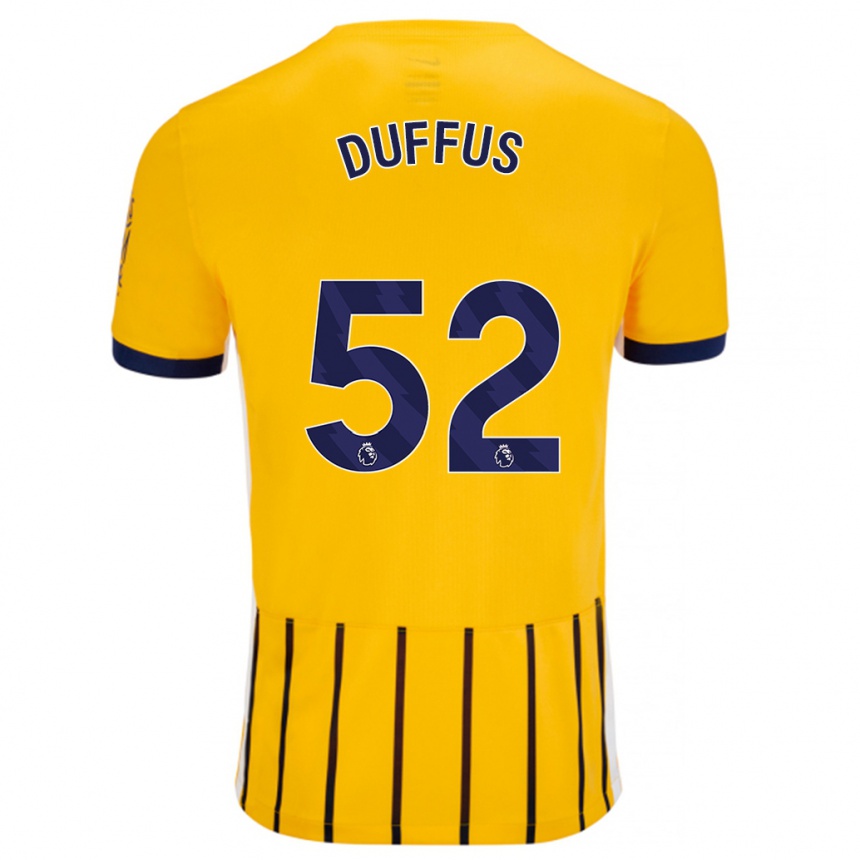 Women Football Josh Duffus #52 Gold Blue Pinstripes Away Jersey 2024/25 T-Shirt Nz