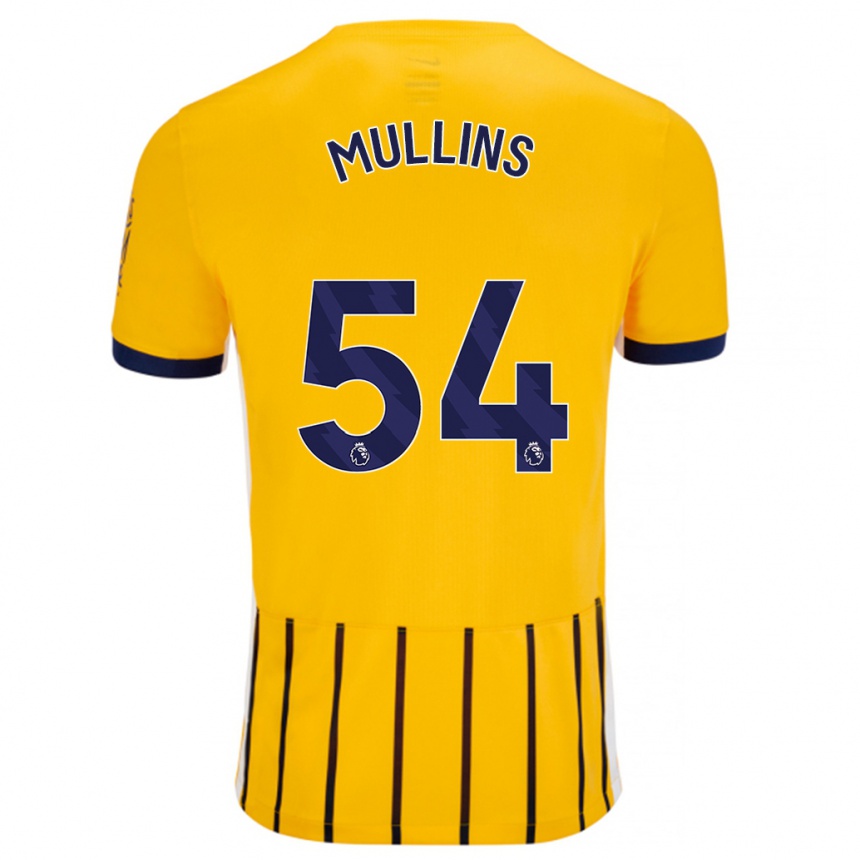 Women Football Jamie Mullins #54 Gold Blue Pinstripes Away Jersey 2024/25 T-Shirt Nz