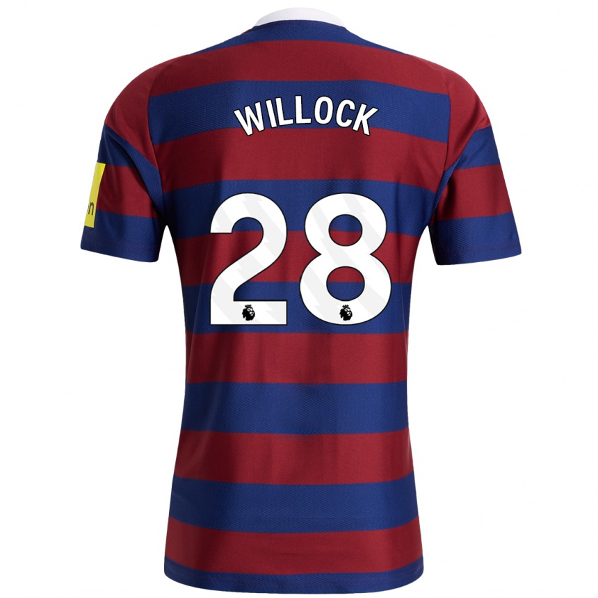 Women Football Joe Willock #28 Burgundy Navy Blue Away Jersey 2024/25 T-Shirt Nz