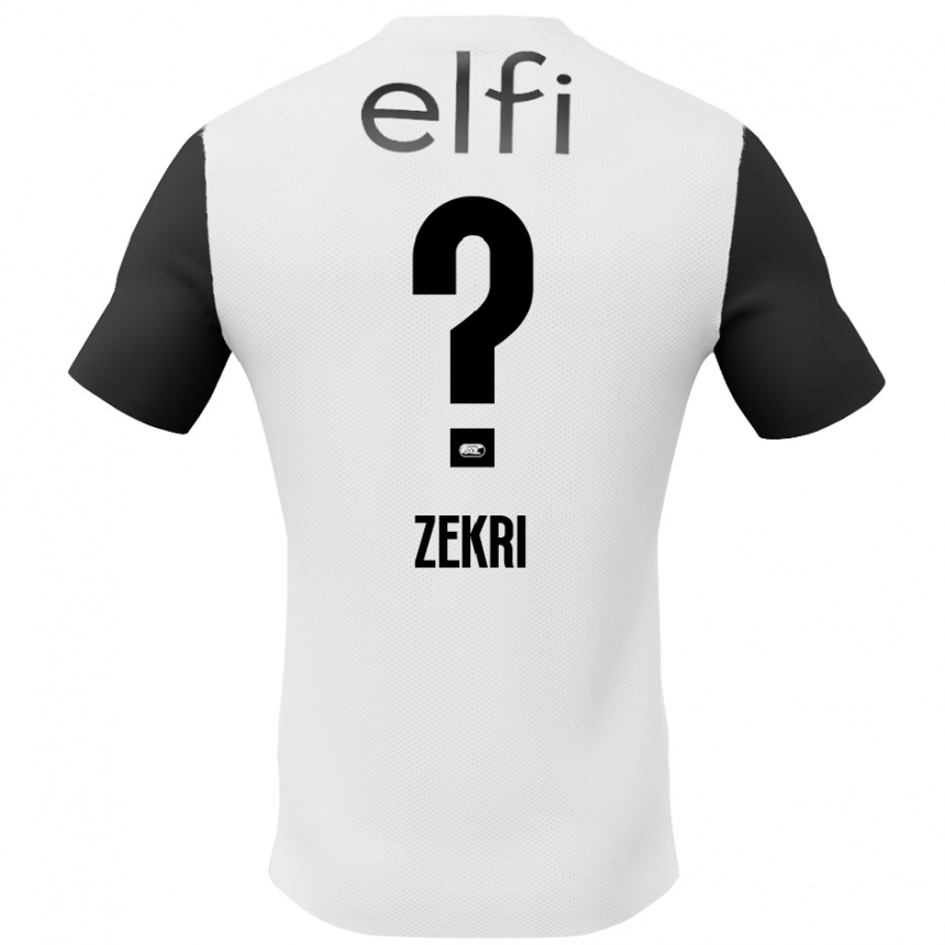 Women Football Rayan Zekri #0 White Black Away Jersey 2024/25 T-Shirt Nz