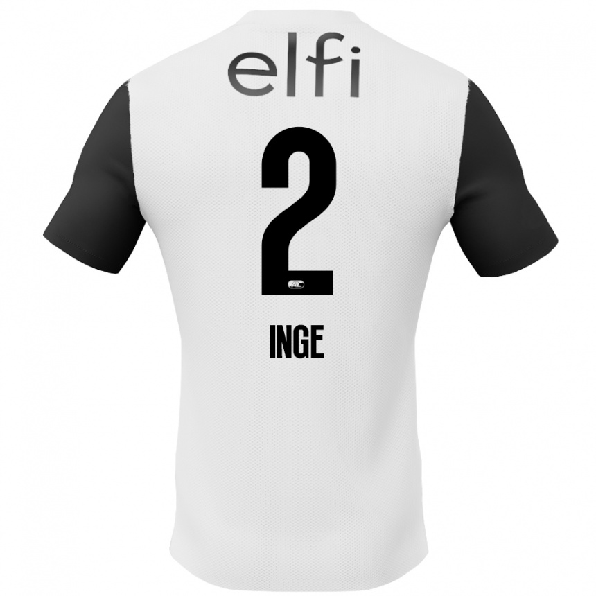 Women Football Kiani Inge #2 White Black Away Jersey 2024/25 T-Shirt Nz